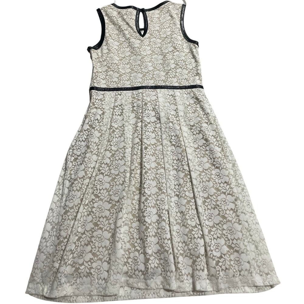 Cynthia Rowley Sleeveless Sheath Dress Lace Lined Cocktail Sz 6 White Tan Black - Picture 6 of 8